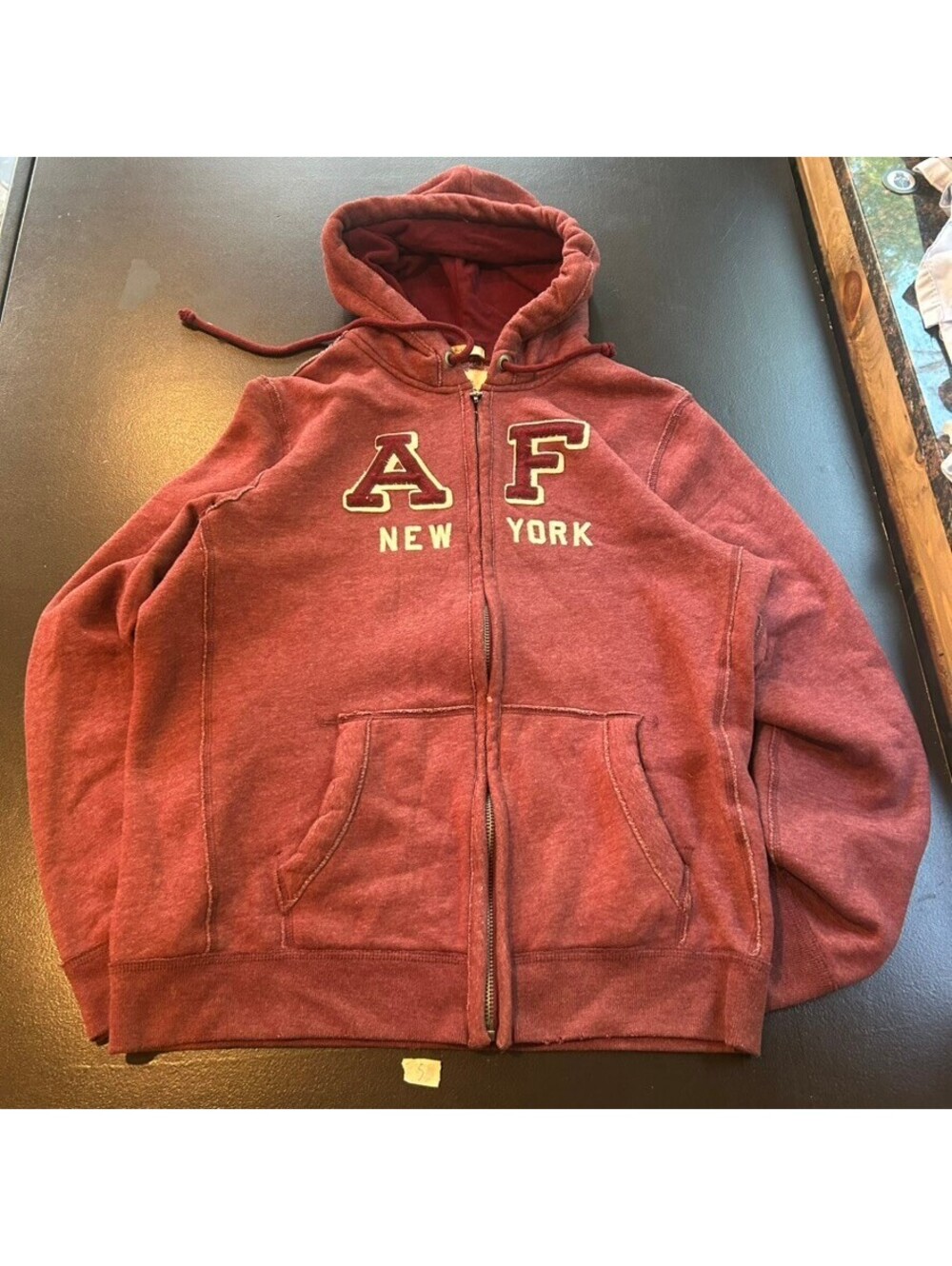 Abercrombie & Fitch burgundy zip hoodie Vintage y2k AF